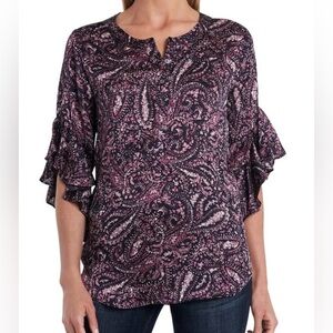 Vince Camuto Paisley Blouse Sz L